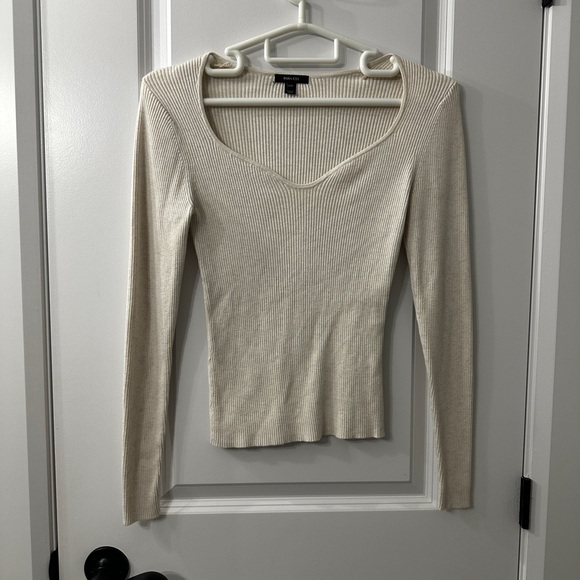 RW&CO. Cream Ribbed Knit Top. - Picture 2 of 4